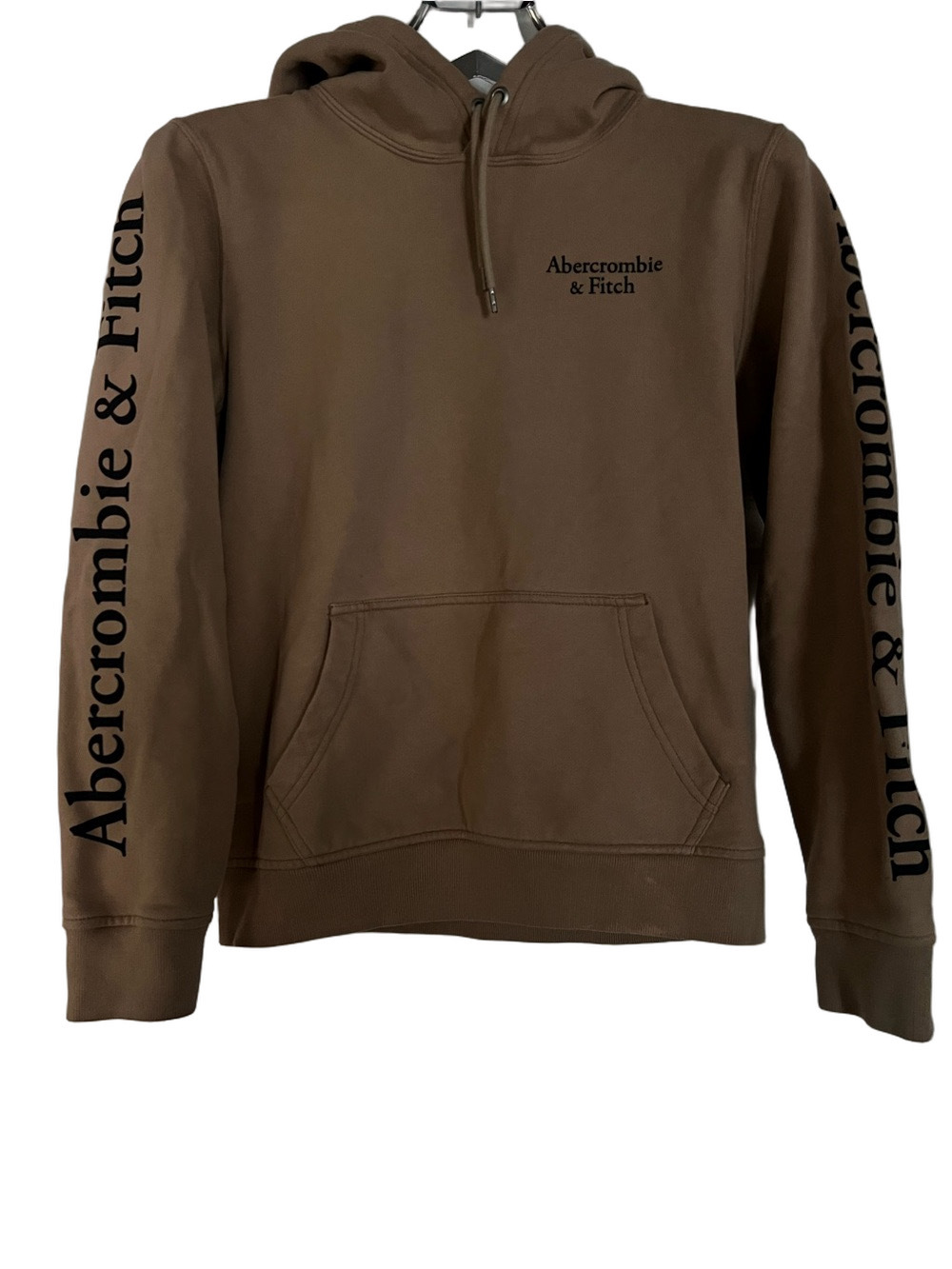 Abercrombie & Fitch Oversized Women's Tan Spellout Pullover Hoodie - Size XS